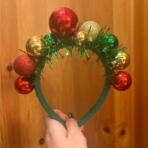 Festive Red and Green Ornament Headband